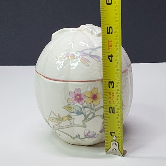 Vintage Elizabeth Arden Trinket Dish Vanity Jar with Lid Floral Design JAPAN - Picture 8 of 8